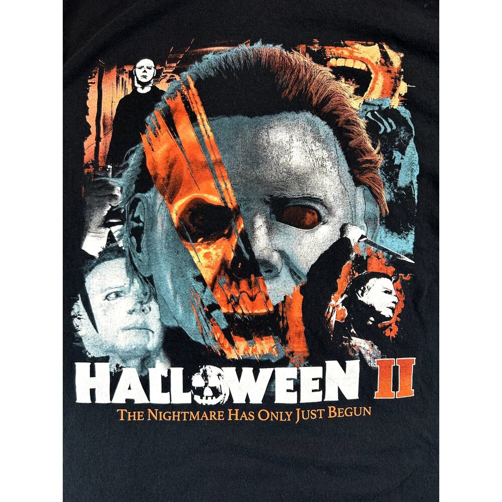Halloween II Michael Myers Graphic Horror Movie T-Shirt Men's Medium Black - Picture 4 of 6
